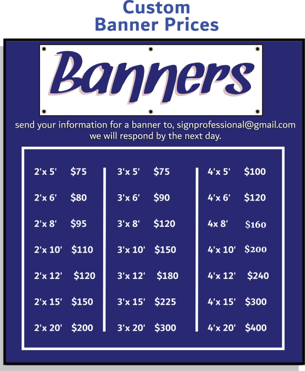 Custom Banner Prices